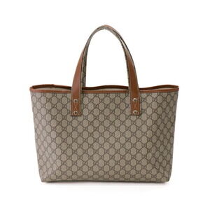 Gucci Tote Beige GG Bag Plus Canvas Leather Supreme Brown Supreme